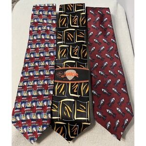 Lot of 3 J Garcia Silk‎ Neckties EUC